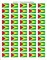 100 Guyana Flag Stickers, Two Sheets of 50, 1.5" x 1" Made in America Self Adhesive Country Flag Scrapbook Stickers, Two Sheets of 50, 100 Sticker Decal Flags